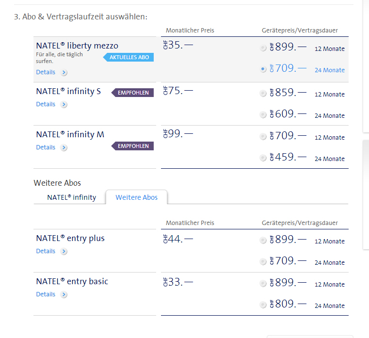 Swisscom 5S Preise