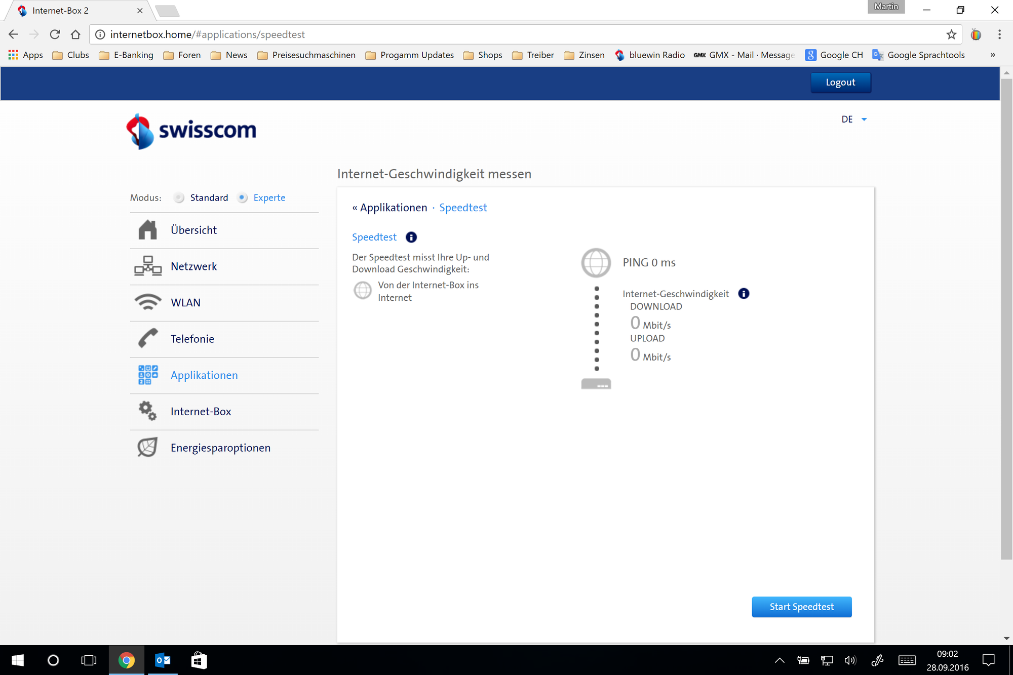 Nur Internetspeed, keine LAN Speed Messung