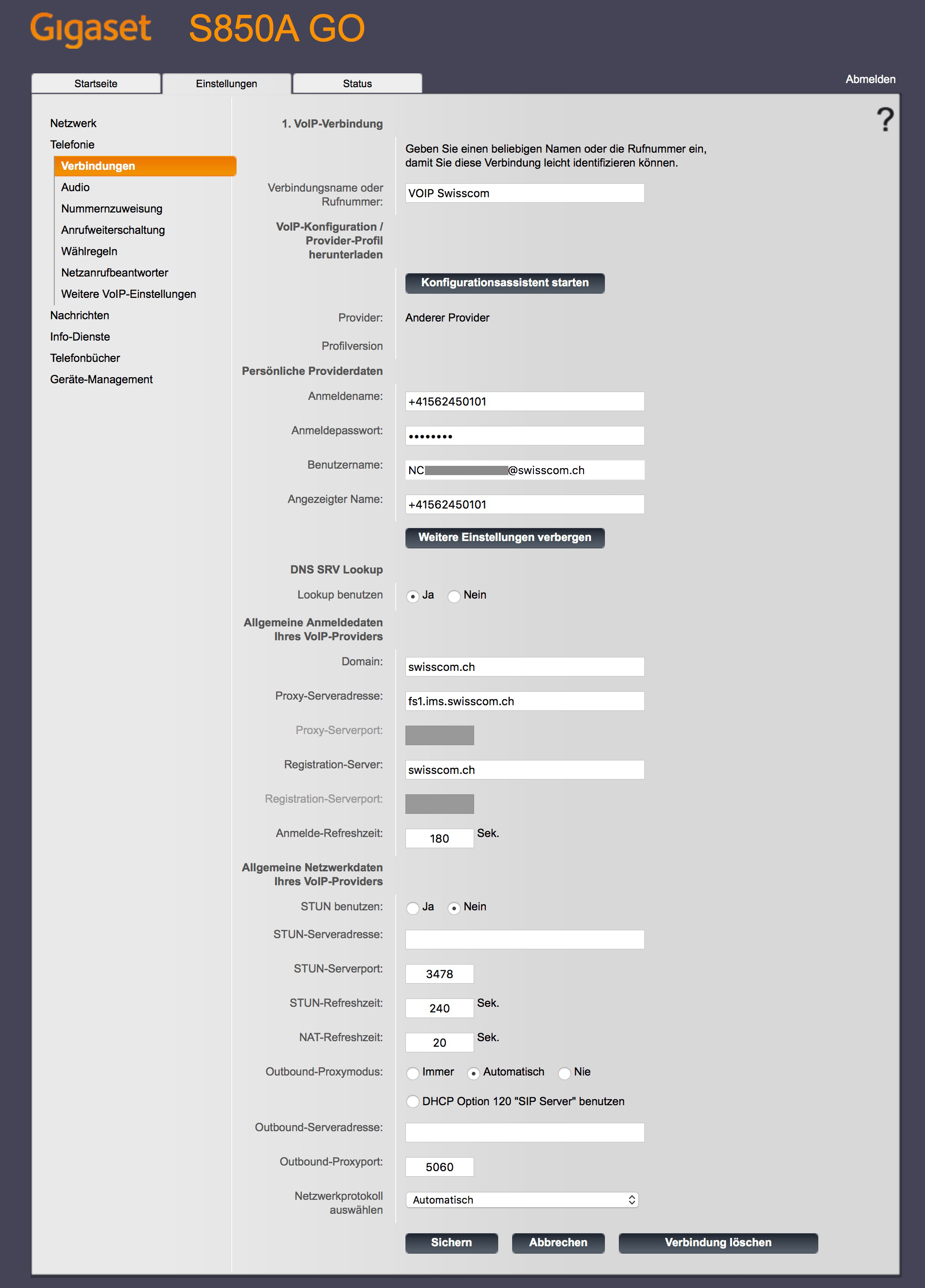 Swisscom internet box passwort