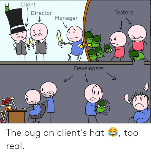 client-testers-director-manager-developers-the-bug-on-clients-hat-55125811.png