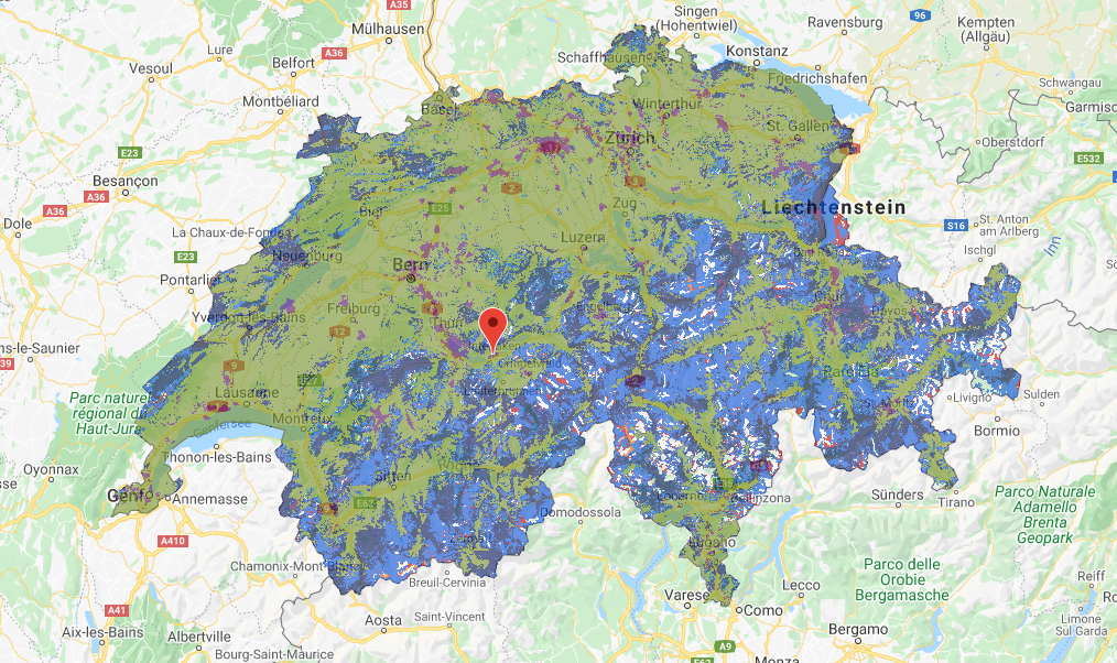 Couverture du réseau dans toute la Suisse