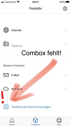 Ansicht iPhone - Combox fehlt!